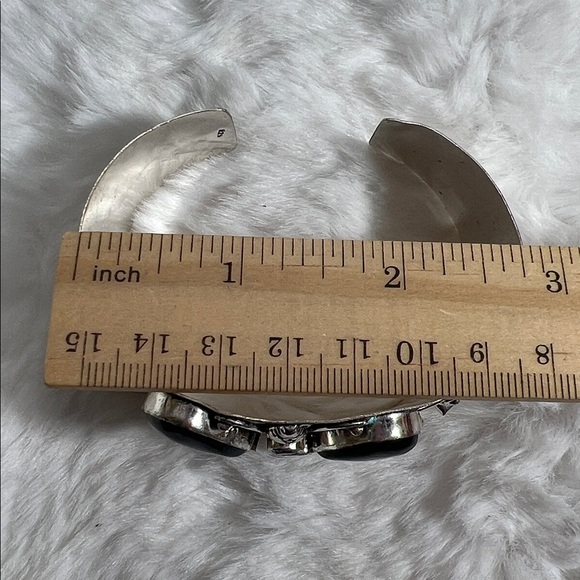 Vintage Style 925 Bloodstone Gemstone Bangle Bracelet - Picture 3 of 5